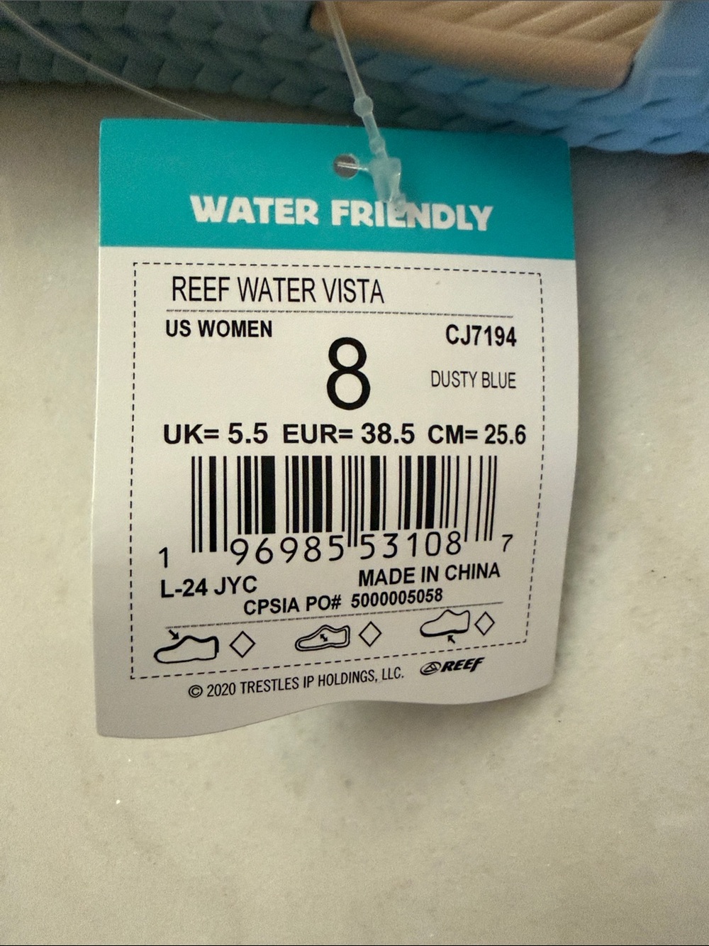Reef Light Baby Blue Sandals with Back Strap - Picture 2 of 4